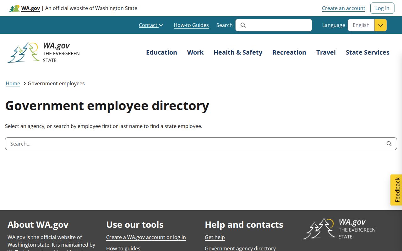 Thurston County people search state employee directory